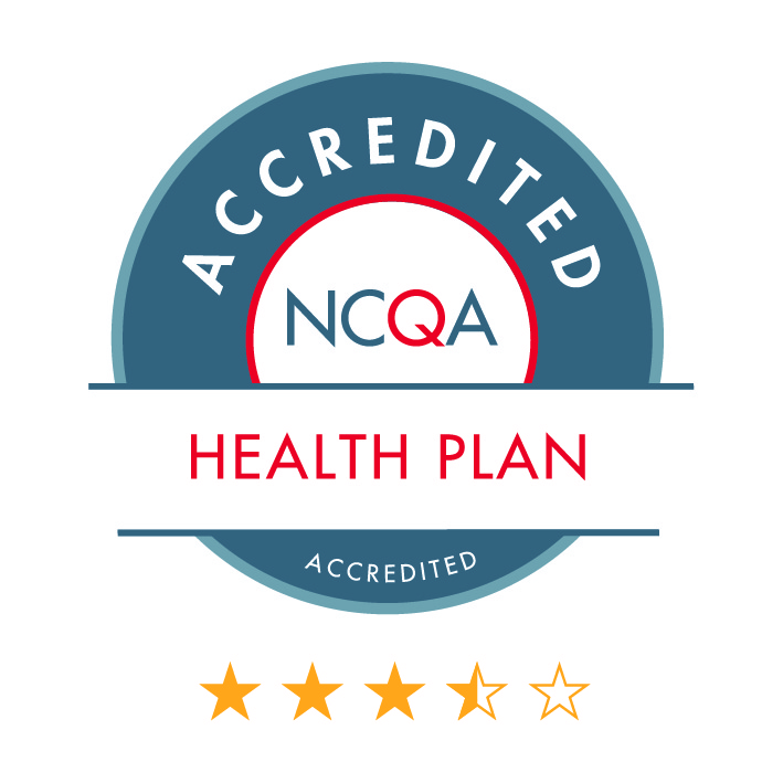 NCQA Seal - Accredited Health Plan, 3.5 stars